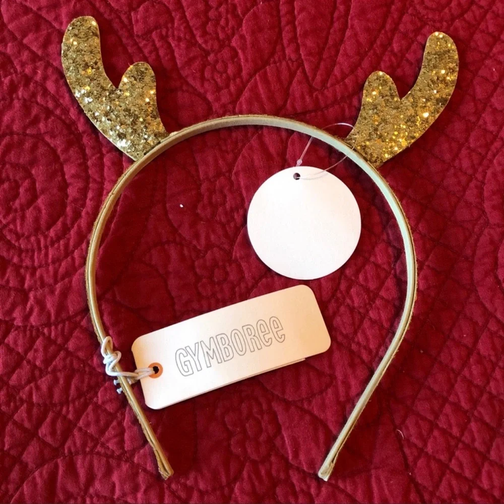 *RELISTED* NWT Gymboree Gold Glitter Reindeer Headband - Picture 2 of 6